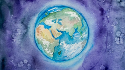 A painting of Earth.