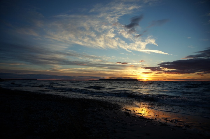 Sunset over the ocean.