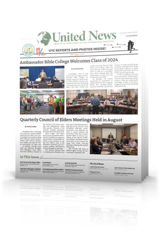 Tilted cover of September - October United News 2024